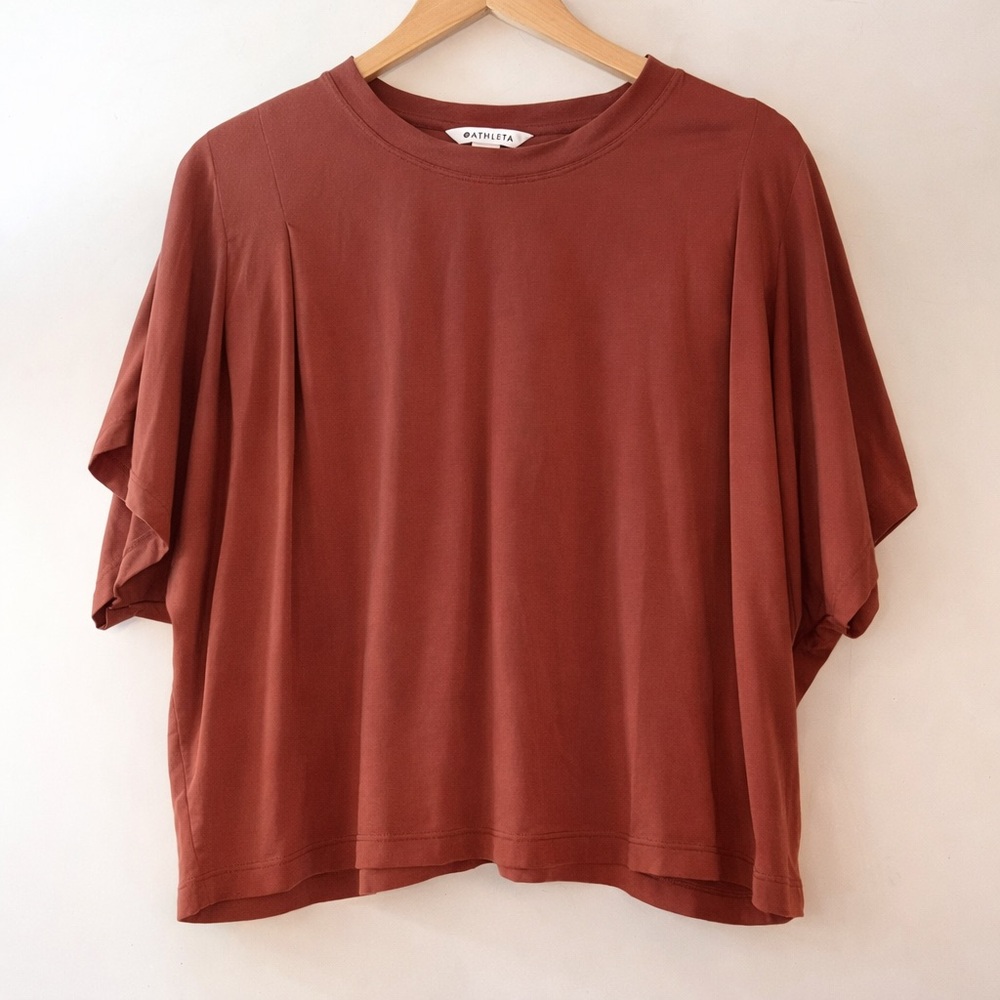 Athleta Brown Elemental Crop Tee L